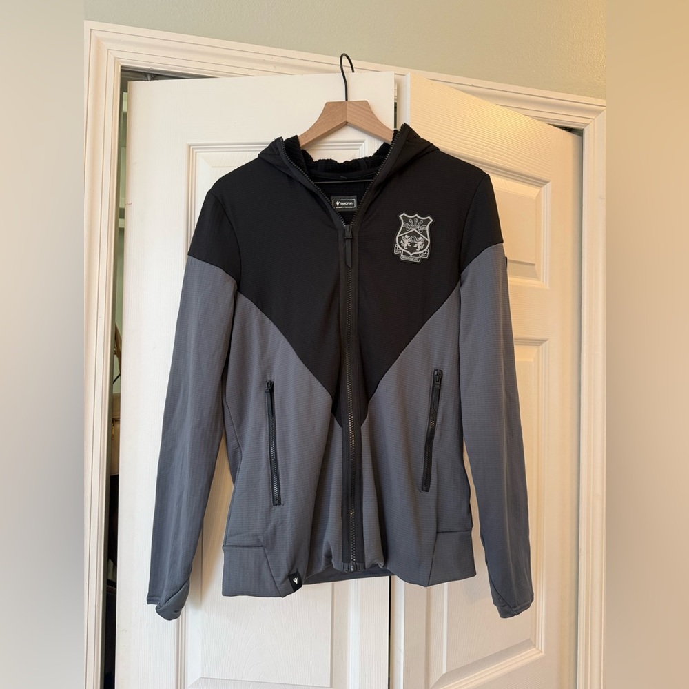 Macron Wrexham AFC softshell jacket in black and grey